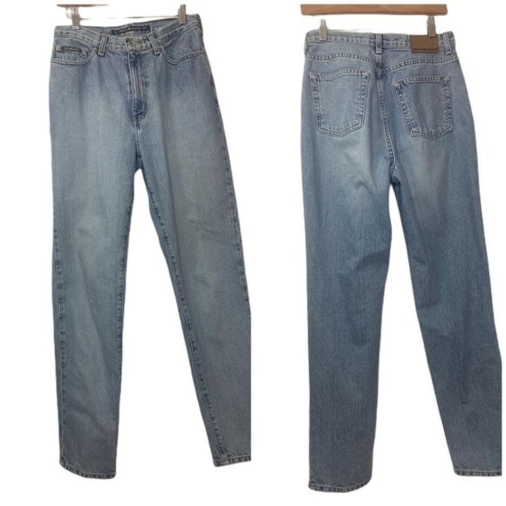 Vintage 90’s DKNY Mom High Waist Stone Washed Straight Leg Blue Denim Jeans